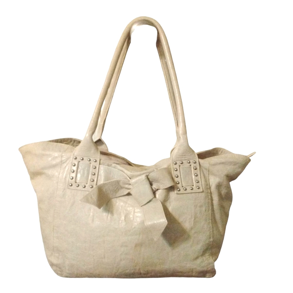 Roberta Gandolfi Cream Leather Shoulder Bag Purse